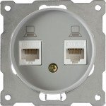 Розетка компьютерная 2хRJ45. Арт. 1Е20901302 (цвет серый)