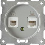 Розетка ТФ/COMP RJ14/RJ45. Арт. 1Е20801302(цвет серый)